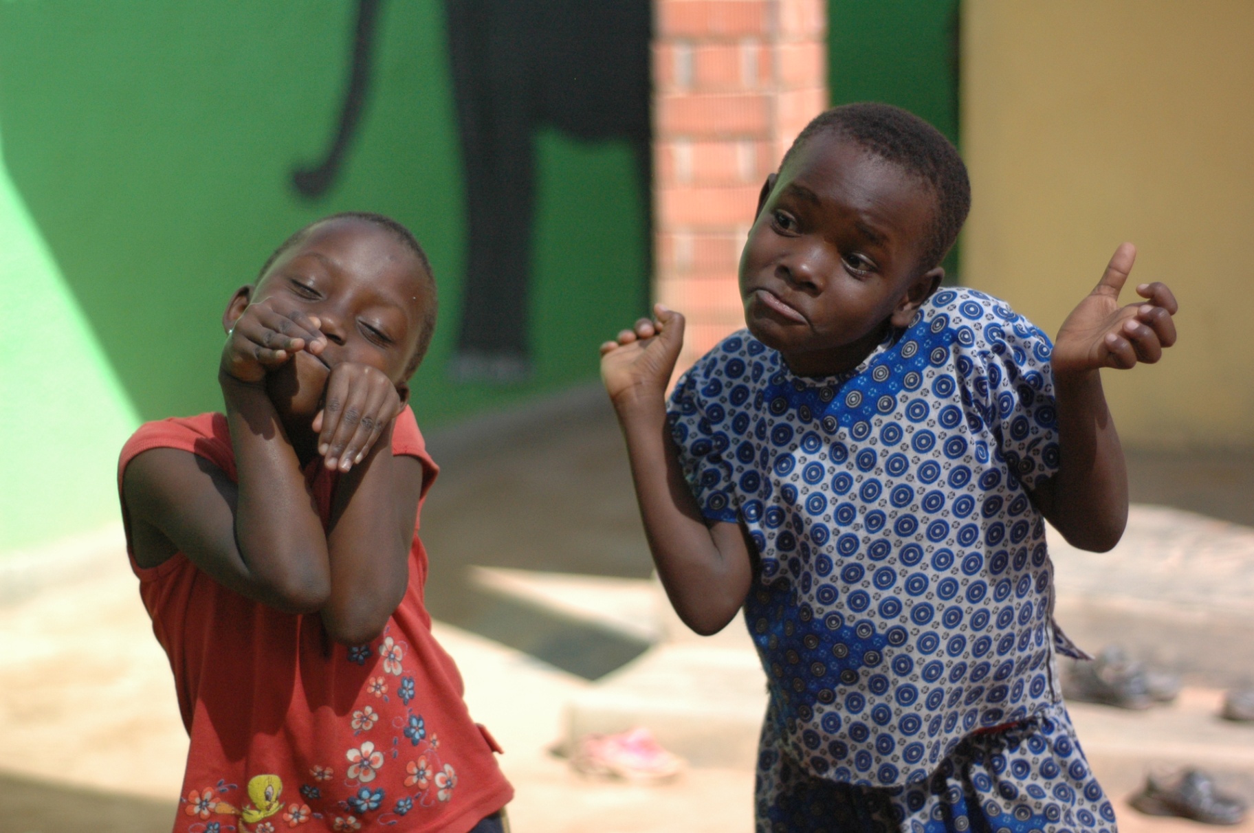 Children sharing a moment of play and expression